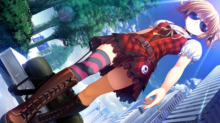 Irisu Makina from Grisaia no Kajitsu with sunglasses