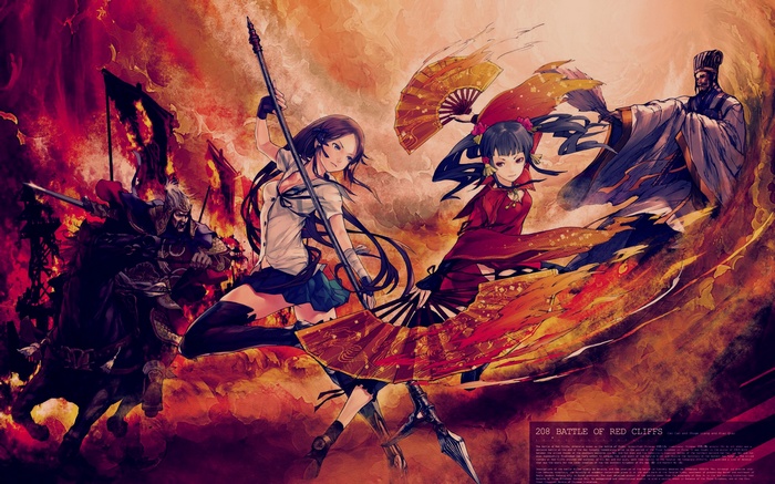 Battle of Red Cliffs Anime Girls and Warrior