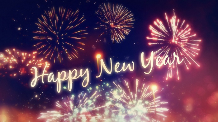 Happy New Year Fireworks Display