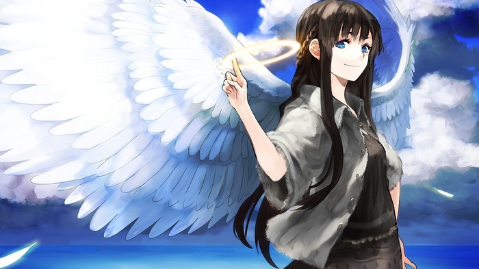 wings, original characters, Haibane Renmei, angel, anime girls