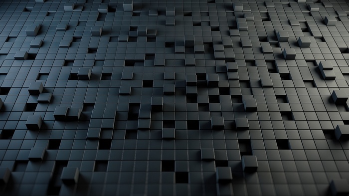 Abstract 3D pattern of dark cubes
