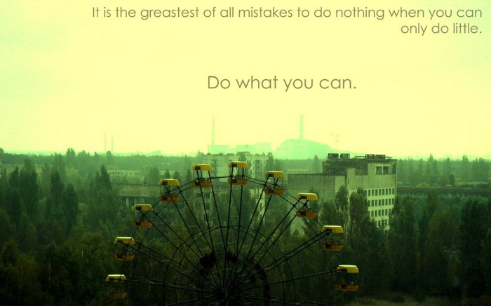 Chernobyl Ferris Wheel with Inspirational Quote
