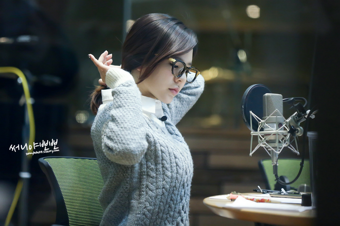 Sunny from Girls' Generation in a recording studio