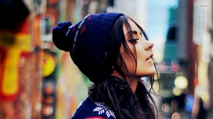 Danielle Mansutti wearing a beanie and sweater