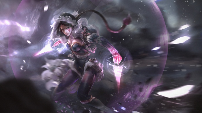 Templar Assassin Lanaya with glowing blades in Dota 2