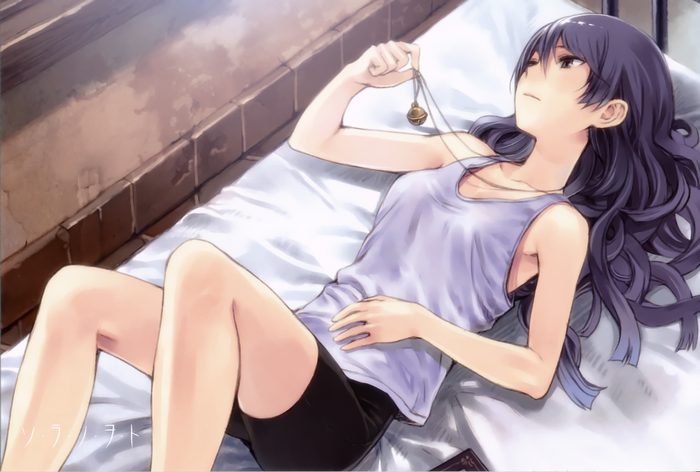 Rio Kazumiya from Sora no Woto lying down