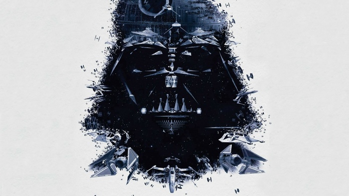 Darth Vader Star Wars Poster with Spaceships