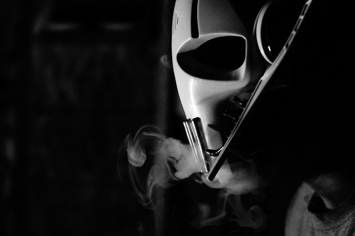 Star Wars mask with smoke