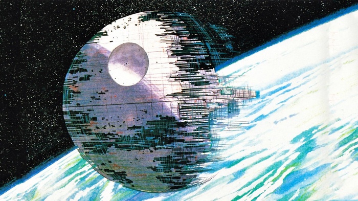 Death Star above Earth by Ralph McQuarrie
