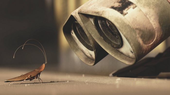 WALL-E and a cockroach