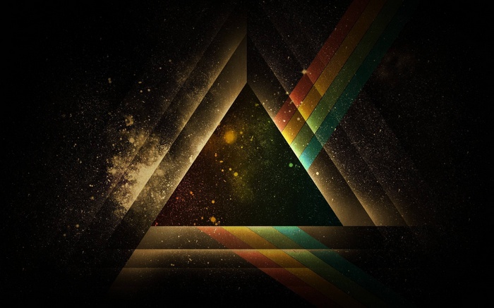 Abstract triangle with rainbow light spectrum