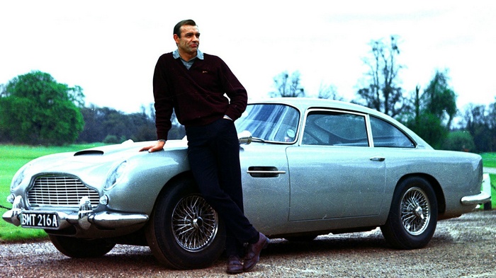 Sean Connery as James Bond with Aston Martin DB5