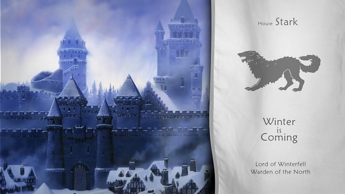 House Stark Winterfell Castle and Banner