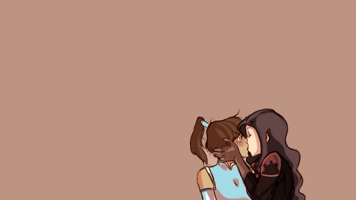 The Legend of Korra: Korra and Asami Sato kissing