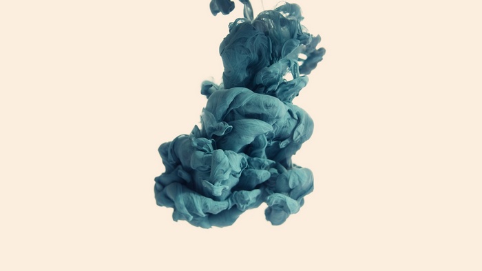 Abstract blue ink cloud in water