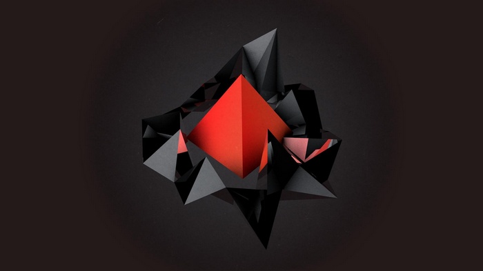 Abstract red and black geometric shapes