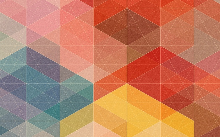 Geometric pattern with colorful triangles by Simon C. Page