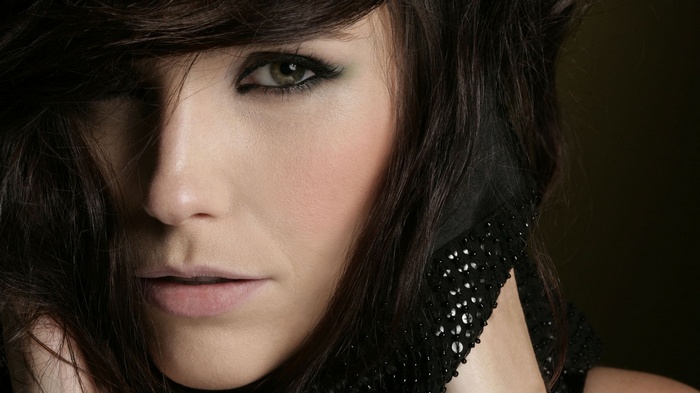 Sophia Bush portrait with dark hair