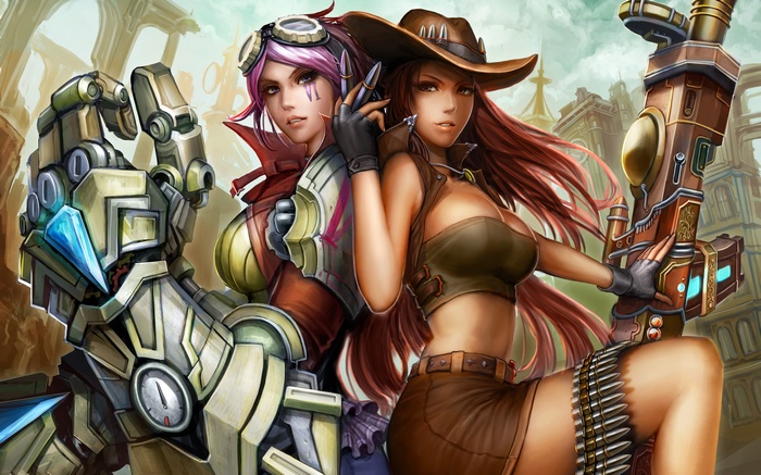 Vi and Caitlyn from League of Legends