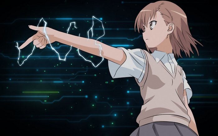 Misaka Mikoto using electricity