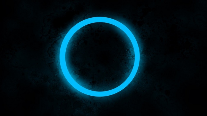 Blue circle on a dark textured background