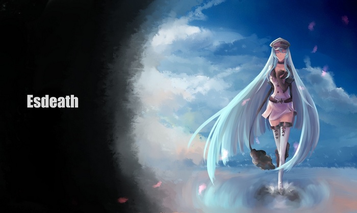 Esdeath from Akame ga Kill! in the sky