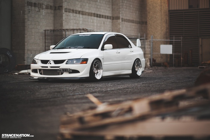 White Mitsubishi Lancer EVO on StanceNation
