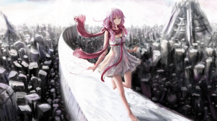 Yuzuriha Inori from Guilty Crown in a white dress