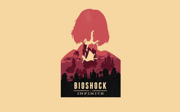 BioShock Infinite silhouette with falling figures