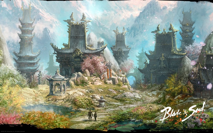 Blade and Soul landscape with traditional Asian architecture