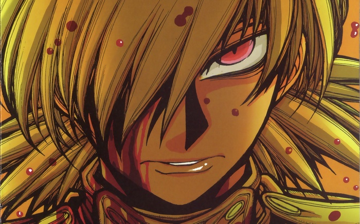 Seras Victoria from Hellsing with blood splatters