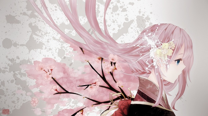 Megurine Luka with Cherry Blossoms