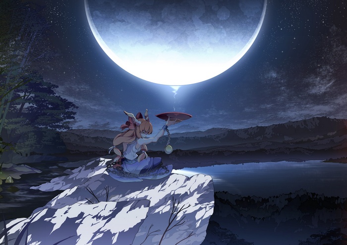 Ibuki Suika under the Moon