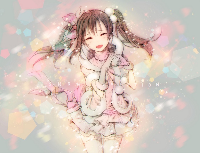 Yazawa Nico in a winter outfit with twintails