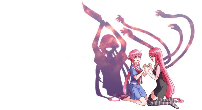 Gasai Yuno and Yuno from Mirai Nikki