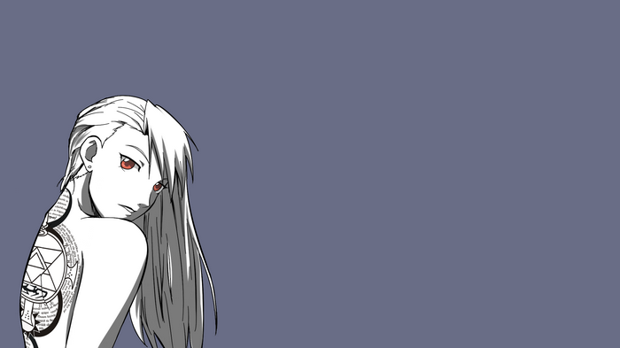 Riza Hawkeye from Full Metal Alchemist with tattoo