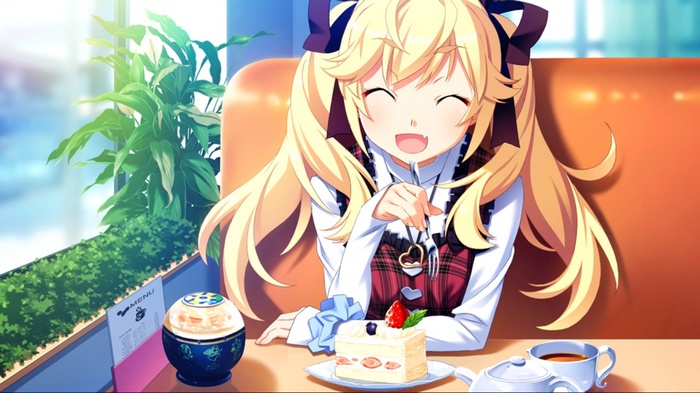 Matsushima Michiru from Grisaia no Kajitsu eating cake