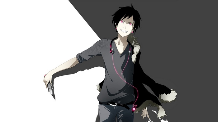 Izaya Orihara from Durarara!! holding a knife