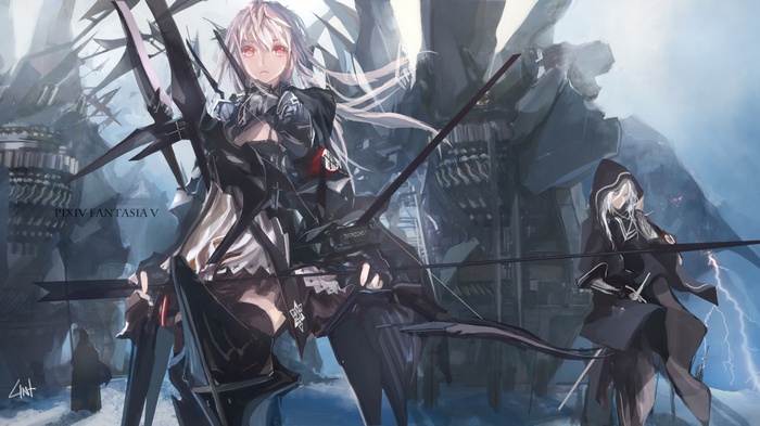 Pixiv Fantasia V Anime Girls with Bows