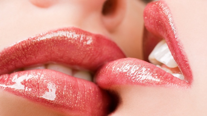 gloss, lipstick, teeth, women, juicy lips, lips