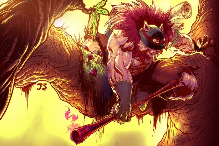 Teemo from League of Legends in a forest