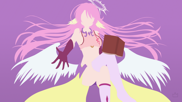 Jibril from No Game No Life with wings and halo