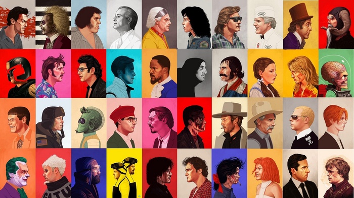 Portraits of Famous Movie Characters and Actors
