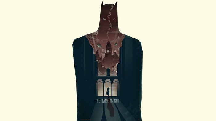 The Dark Knight Silhouette with Gotham City