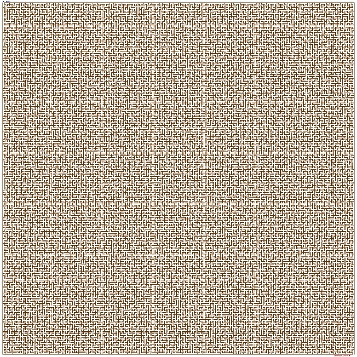 A complex brown maze on a white background
