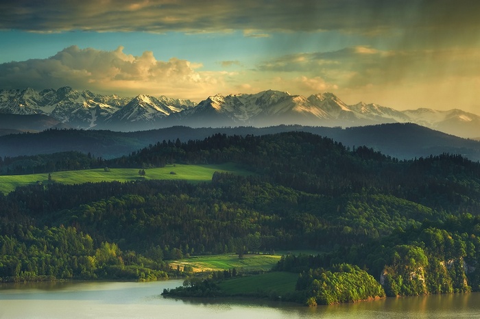 Tatra Mountains landscape in Poland with a lake