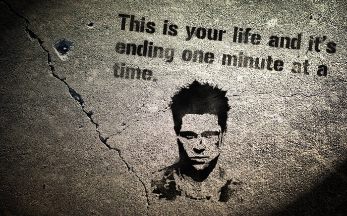 Fight Club quote on a concrete wall