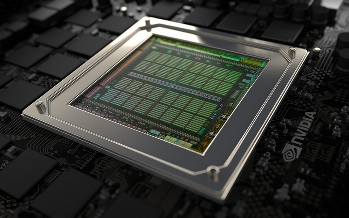 Nvidia GPU chip on a circuit board