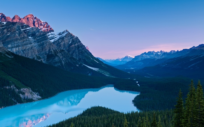 Peyto Lake and Mountains in Banff National Park, Canada