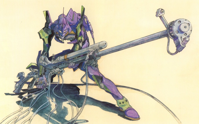 EVA Unit 01 holding a large rifle